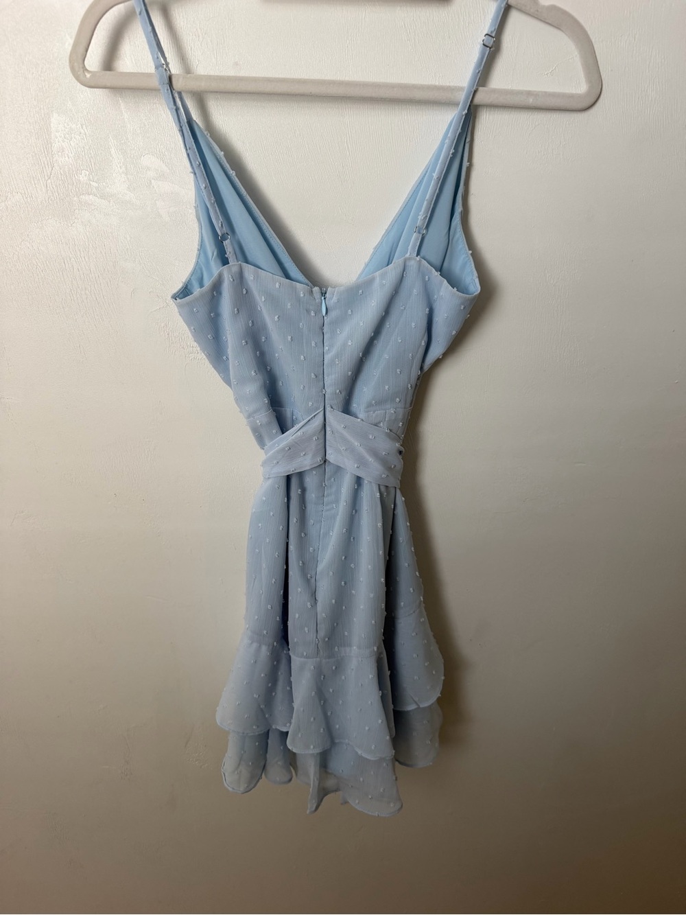 Hello Molly Light Blue Spotted Mini Dress - Picture 4 of 4
